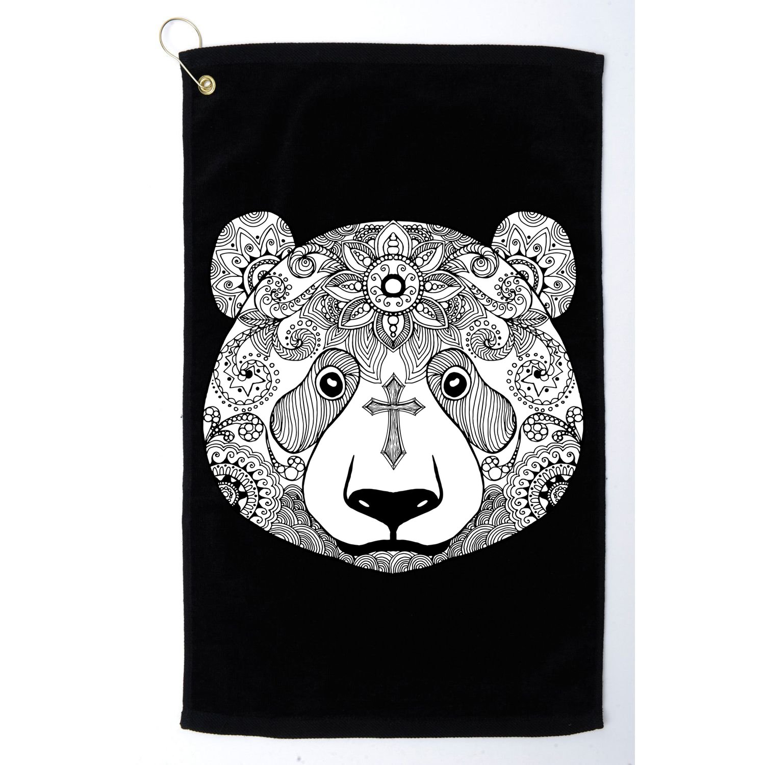 Sugar Flower Grey Style Panda Bear Golf Towel
