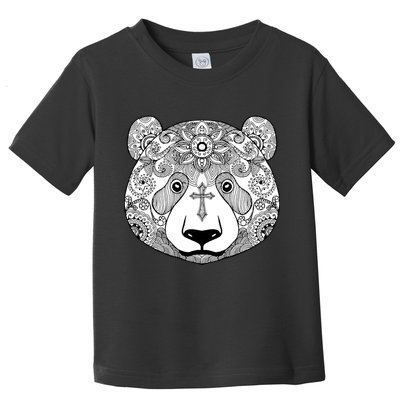 Sugar Flower Grey Style Panda Bear Toddler T-Shirt