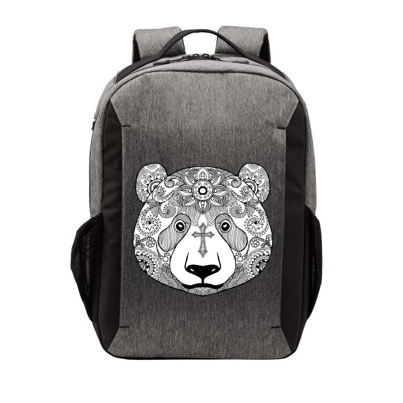 Sugar Flower Grey Style Panda Bear Vector Backpack