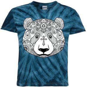 Sugar Flower Grey Style Panda Bear Kids Tie-Dye T-Shirt