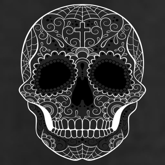 Sugar Skull Black & White Day of the Dead Cool Comfort Performance Bucket Hat