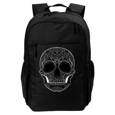 Sugar Skull Black & White Day of the Dead Daily Commute Backpack