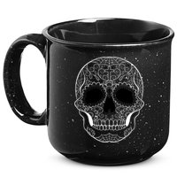 Sugar Skull Black & White Day of the Dead 15oz Campfire Ceramic Mug