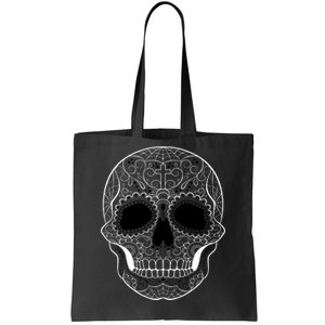 Sugar Skull Black & White Day of the Dead Tote Bag