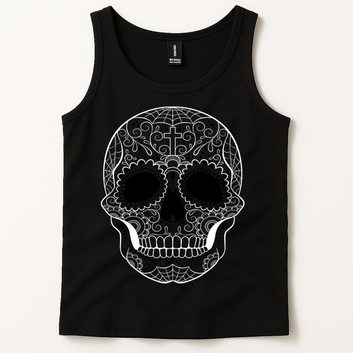 Sugar Skull Black & White Day of the Dead Tank Top