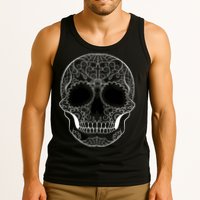 Sugar Skull Black & White Day of the Dead Tank Top
