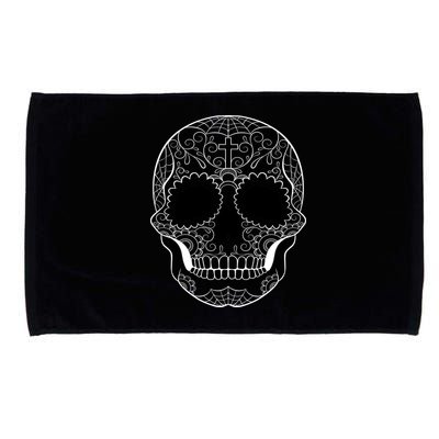 Sugar Skull Black & White Day of the Dead Microfiber Hand Towel
