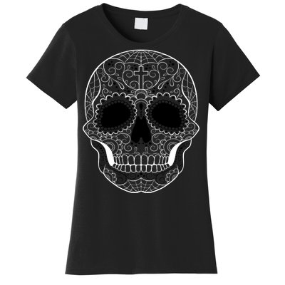 Sugar Skull Black & White Day of the Dead Women's T-Shirt