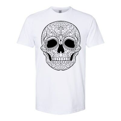 Sugar Skull Black & White Day of the Dead Softstyle® CVC T-Shirt