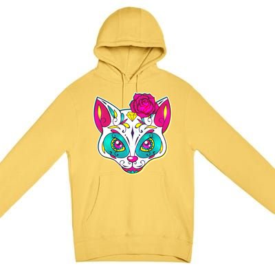 Sugar Skull Cat Premium Pullover Hoodie