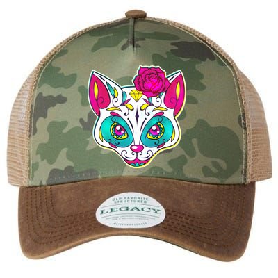 Sugar Skull Cat Legacy Tie Dye Trucker Hat