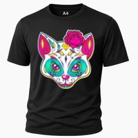 Sugar Skull Cat Cooling Performance Crew T-Shirt