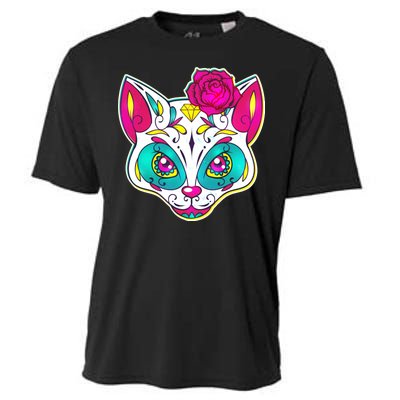 Sugar Skull Cat Cooling Performance Crew T-Shirt