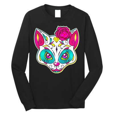 Sugar Skull Cat Long Sleeve Shirt