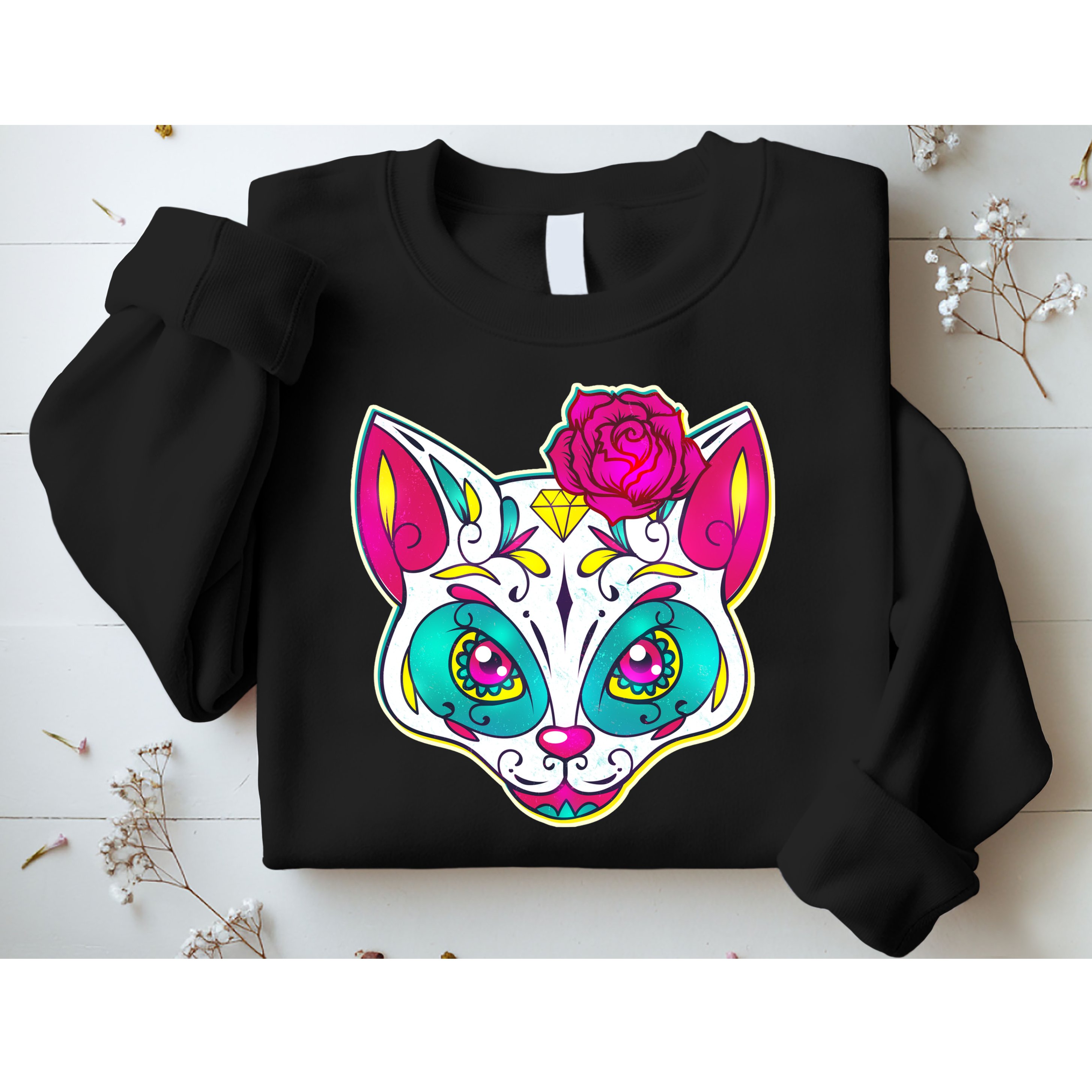Sugar Skull Cat Sweatshirt