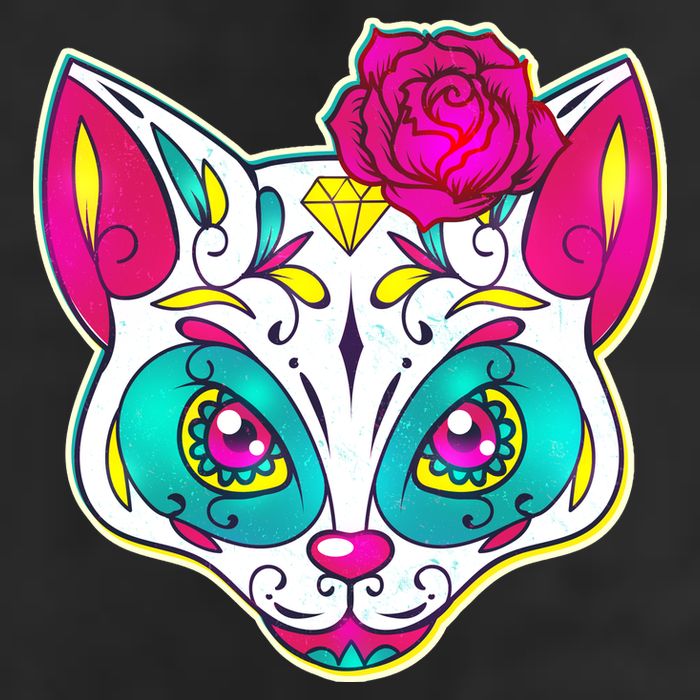 Sugar Skull Cat Adult Drive Performance Visor