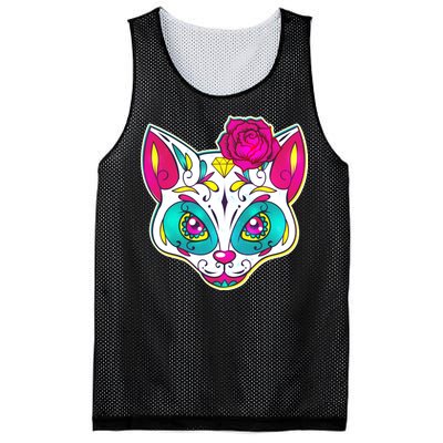 Sugar Skull Cat Mesh Reversible Basketball Jersey Tank