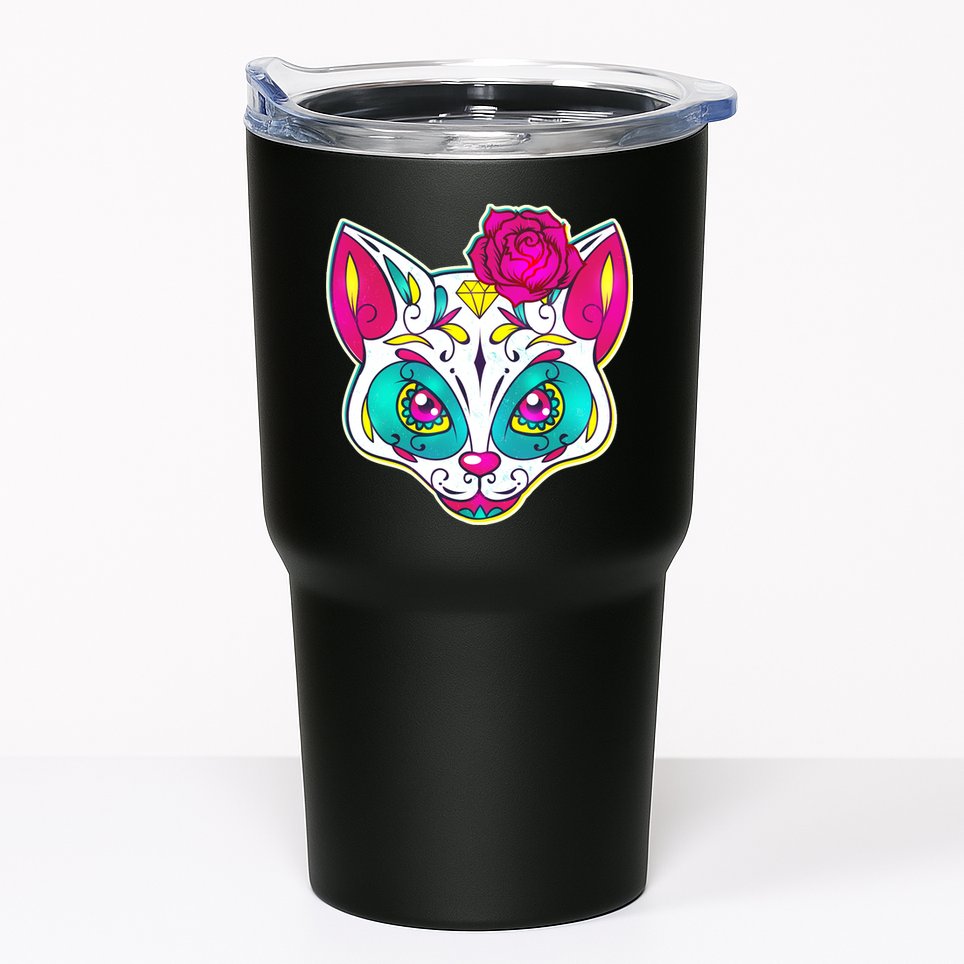 Sugar Skull Cat Tumbler