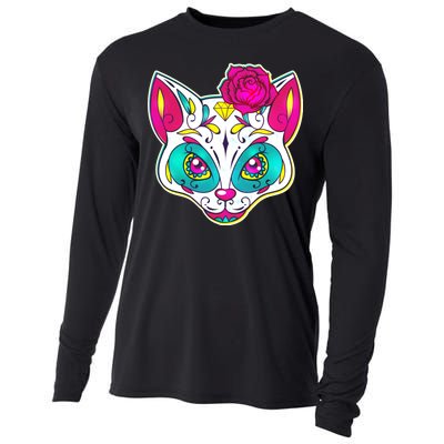 Sugar Skull Cat Cooling Performance Long Sleeve Crew