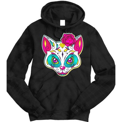 Sugar Skull Cat Tie Dye Hoodie