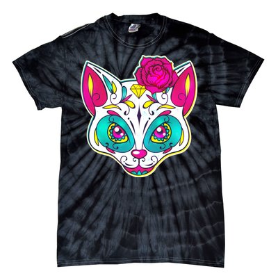 Sugar Skull Cat Tie-Dye T-Shirt