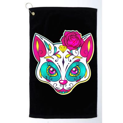 Sugar Skull Cat Golf Towel
