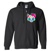 Sugar Skull Cat Full Zip Hoodie