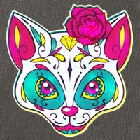 Sugar Skull Cat Cotton Canvas Backpack