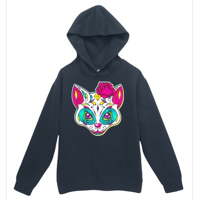 Sugar Skull Cat Urban Pullover Hoodie