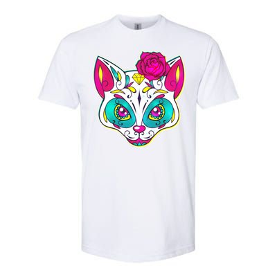 Sugar Skull Cat Softstyle CVC T-Shirt