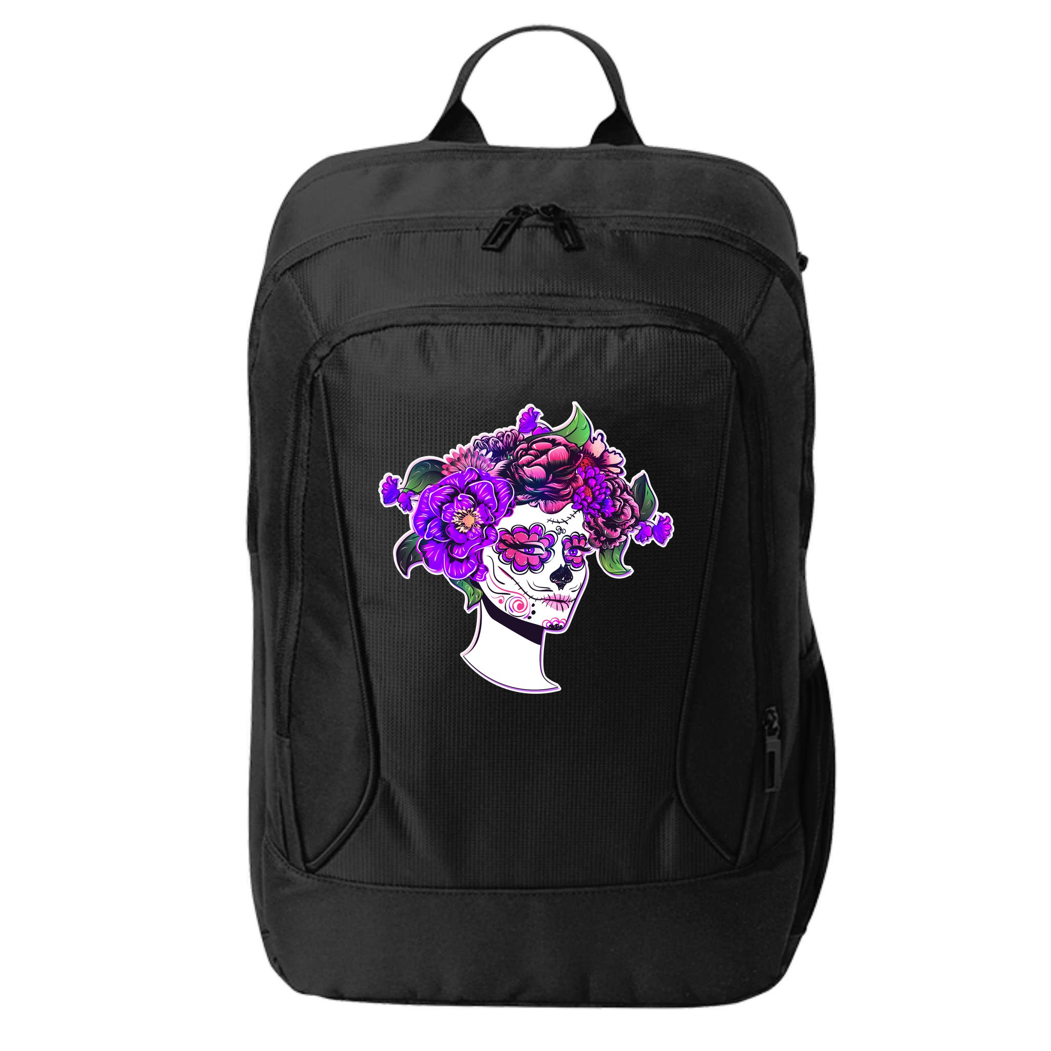 Sugar Skull Flower Girl City Backpack