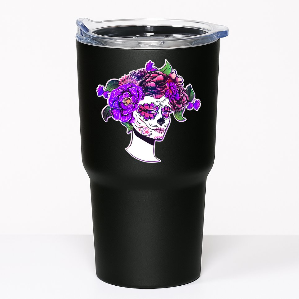 Sugar Skull Flower Girl Tumbler