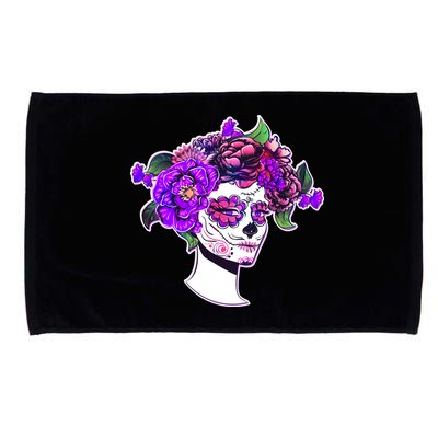 Sugar Skull Flower Girl Microfiber Hand Towel