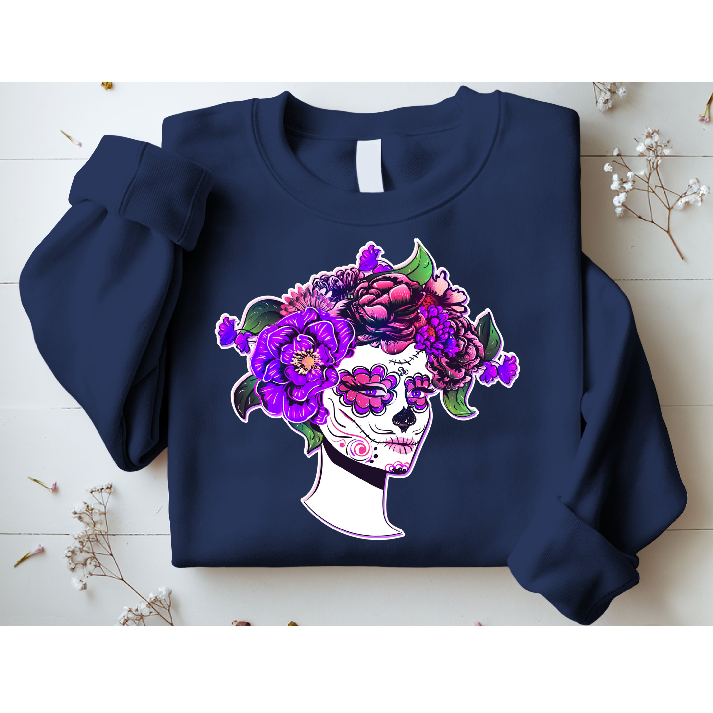 Sugar Skull Flower Girl Sweatshirt