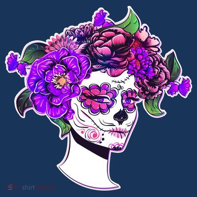 Sugar Skull Flower Girl T-Shirt