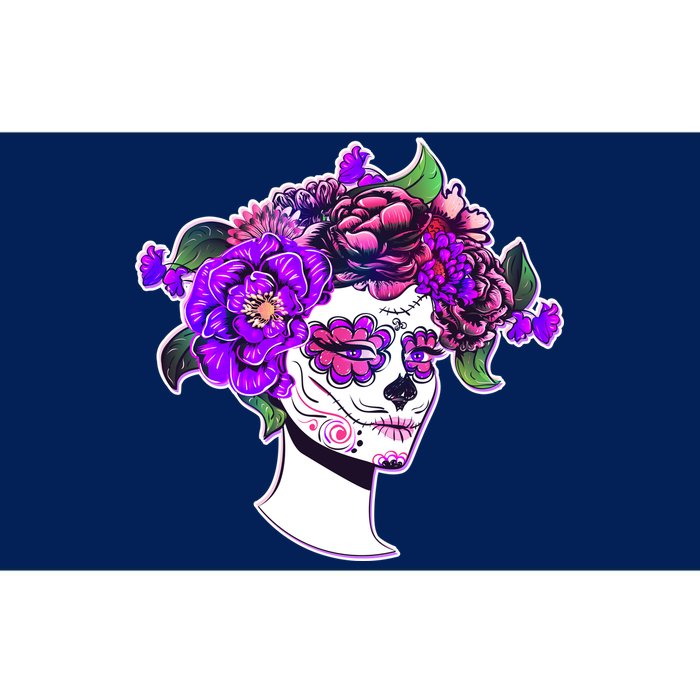 Sugar Skull Flower Girl Bumper Sticker