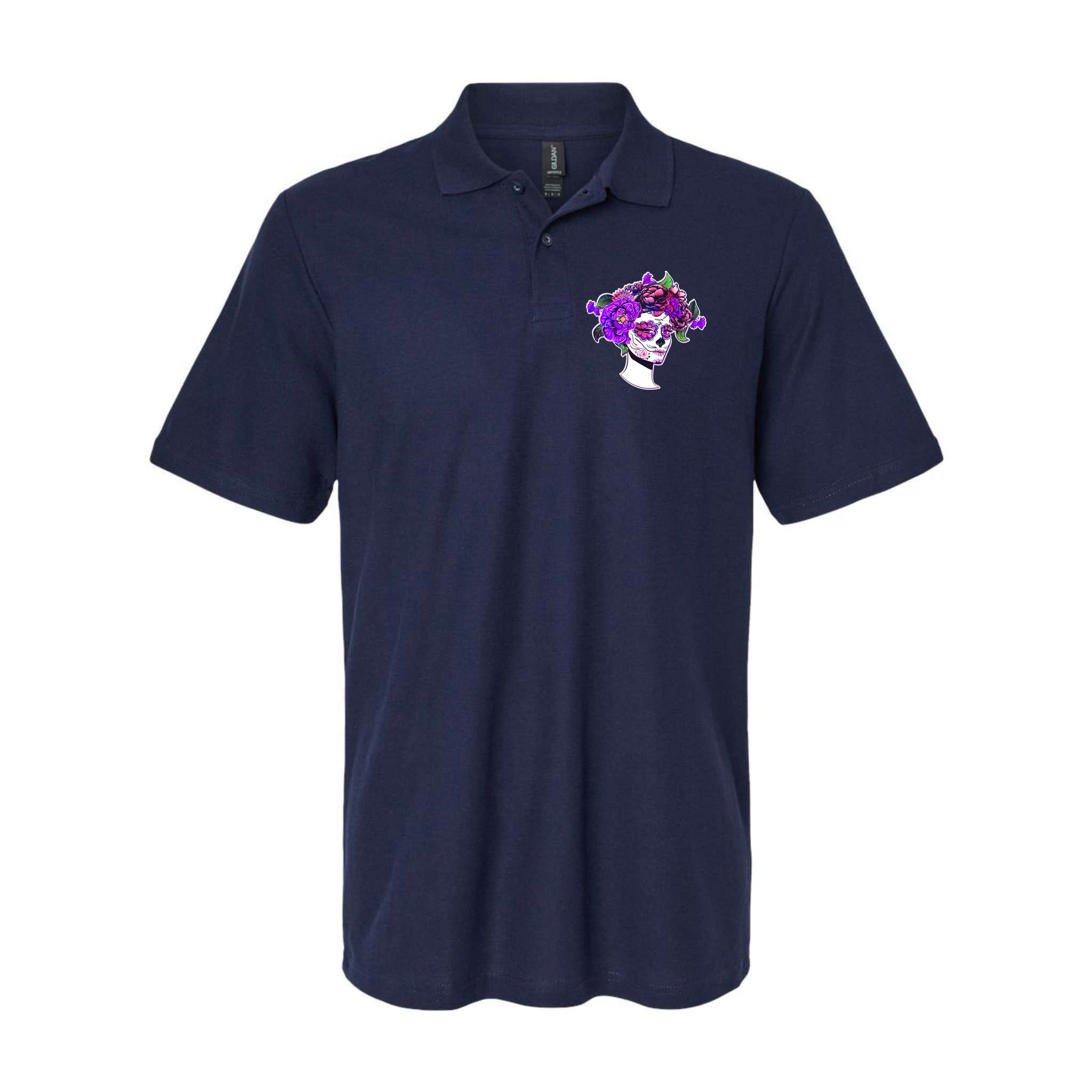 Sugar Skull Flower Girl Polo