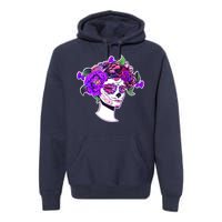 Sugar Skull Flower Girl Premium Hoodie