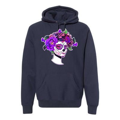 Sugar Skull Flower Girl Premium Hoodie