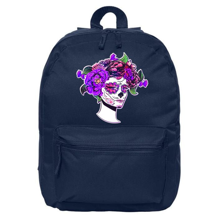Sugar Skull Flower Girl 16 in Basic Backpack
