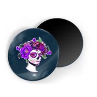 Sugar Skull Flower Girl Magnet