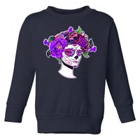 Sugar Skull Flower Girl Toddler Sweatshirt