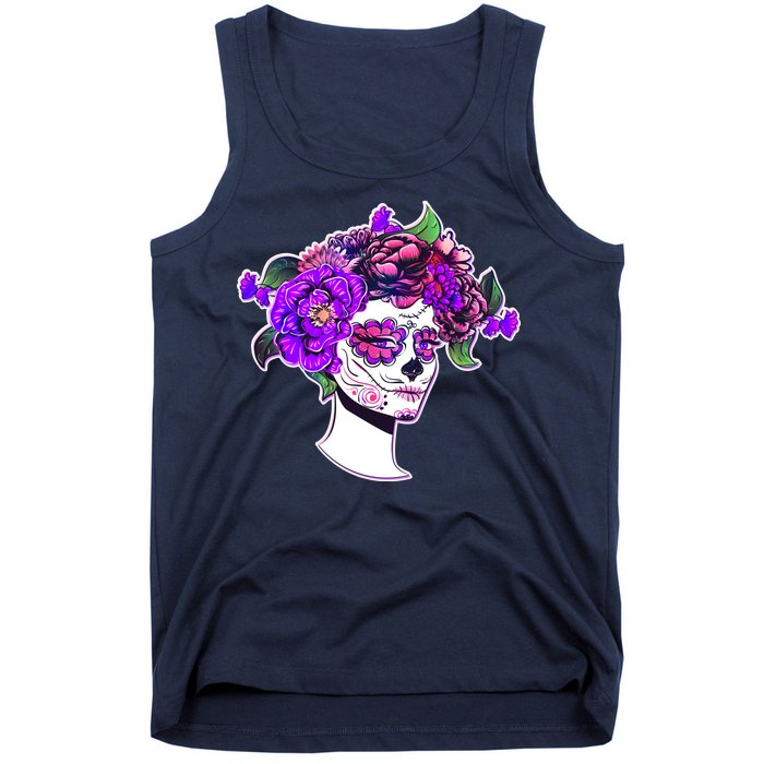 Sugar Skull Flower Girl Tank Top