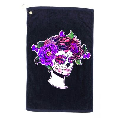 Sugar Skull Flower Girl Platinum Collection Golf Towel