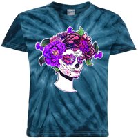 Sugar Skull Flower Girl Kids Tie-Dye T-Shirt