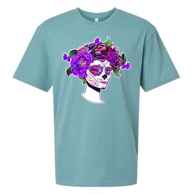 Sugar Skull Flower Girl Sueded Cloud Jersey T-Shirt