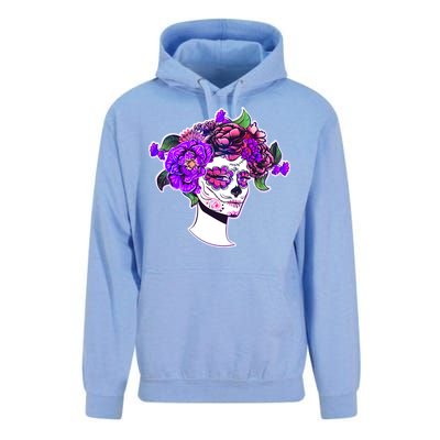 Sugar Skull Flower Girl Unisex Surf Hoodie