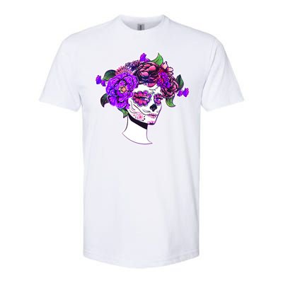 Sugar Skull Flower Girl Softstyle CVC T-Shirt