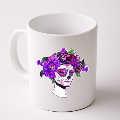 Sugar Skull Flower Girl Coffee Mug