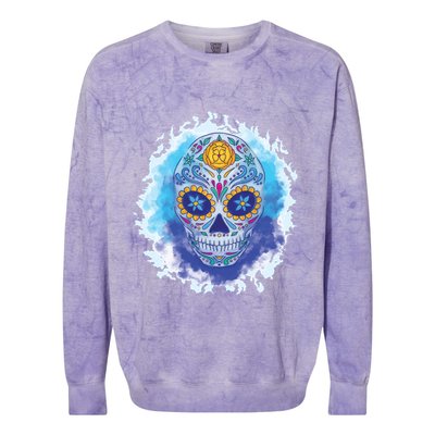 Sugar Skull Watercolor Colorblast Crewneck Sweatshirt